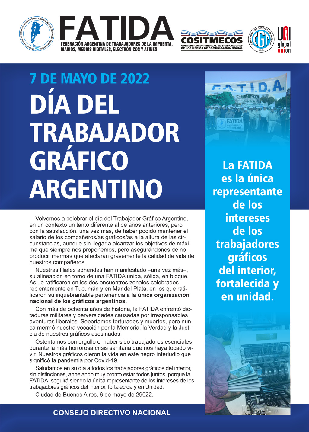 7 de Mayo: Día del Trabajador Gráfico Argentino