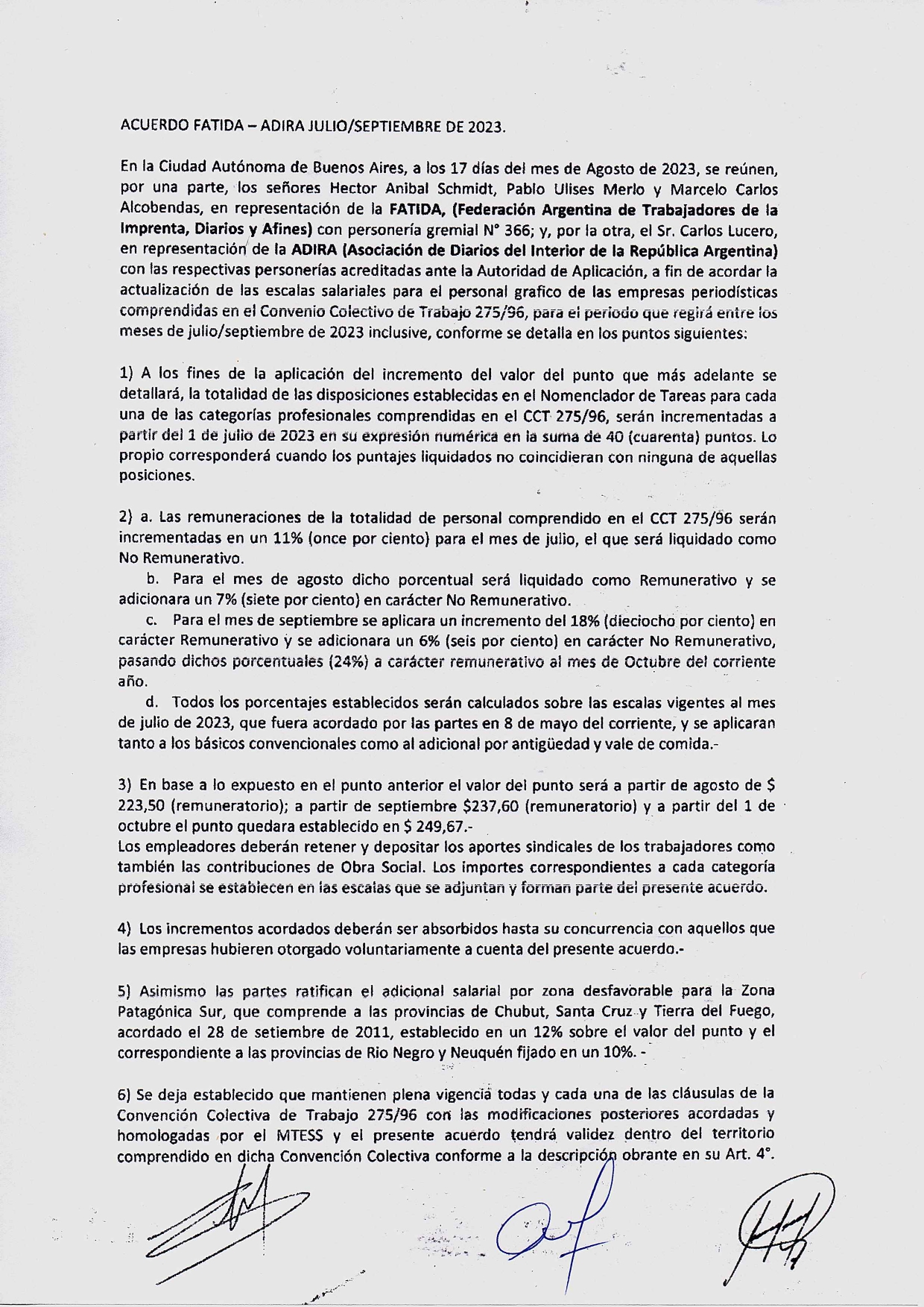 Acta acuerdo FATIDA – Adira – Julio-Septiembre 2023